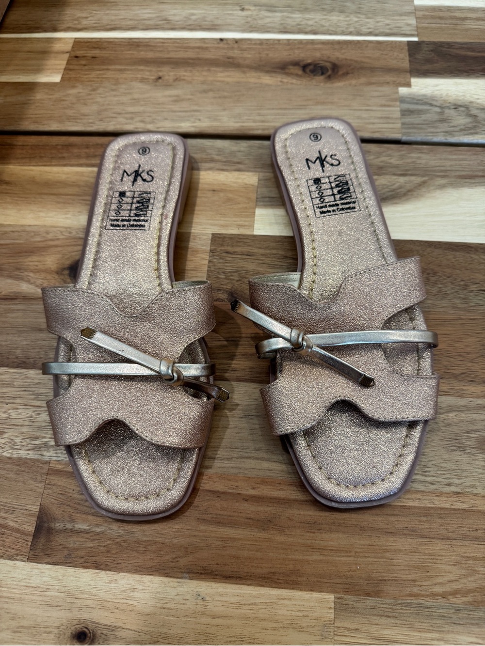 MKS Rose Gold Knot Slide Mules
